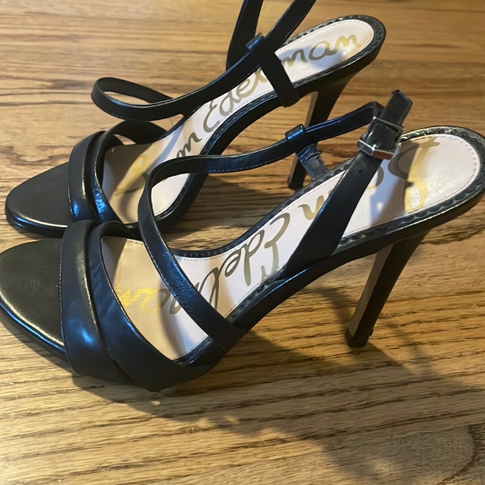 Black strappy heels